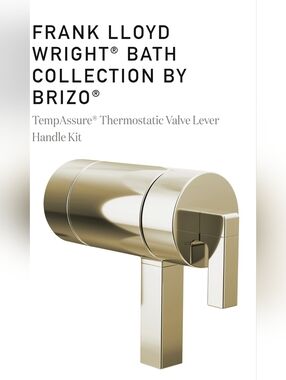 Brizo Frank Lloyd Wright Thermostatic  Valve Handle Kit - Lever NIB HL6022-PN